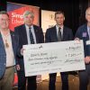 Lord Mayor of Exeter, Councillor Rob Hannaford, John Coombs and Jean-Paul Quertier, partners at Simpkins Edwards, presenting Brigadier Andy Pillar OBE and Chairman of SSFA, Devon Branch with a Really Big Quiz cheque for over £7,000