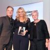 Rory Campbell (MC), Caroline Strawson of Caroline Strawson: The Divorce and Breakup Coach (winner in the Best New Business category) Sam Steele (Delaware North) at the National Business Women's Awards 2018