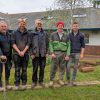 The returfing crew at Searle House