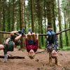 Kids playing in the woods