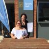 Alison Squire and Karen Mcanally collecting their GCSE results