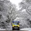 A SWASFT ambulance responding to a call in the snow. SWASFT is urging people to stay safe in the col