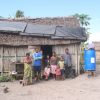 A family with their newly installed collection system. 