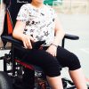 Amelia Kwiecinska in the wheelchair that she currently borrows to play wheelchair football