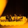 An orchestra playing in candlelight
