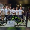 The Exeter to Ipswich cycle team (left to right): Steve Sandiford, Paul Reed, Lee Barrow, support vehicle driver Simon Courtney, Pete Jeffery and Terry Wheatley.
