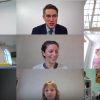 Mr Williamson, teachers and pupils onscreen during the virtual maths lesson 