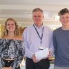 Headmaster Bob Griffin with Head Girl Beth and Head Boy Ben 