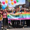 Hospiscare supporters walking in the Exeter Pride march. Photo Alan Quick