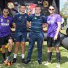 Members of Isca Apollo football team and Exeter City FC ran a target football game. Photo: Alan Quick.