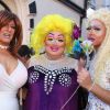 Three performers in costume at Exeter Pride. Photo: Alan Quick. 