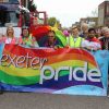 The Lord Mayor of Exeter and Exeter Pride trustees and the Mayor of Axminster before the march started in 2018. Photo: Alan Quick.