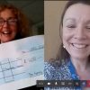 Jane Chanot from The Family Law Company presents a virtual cheque to Naomi Cole