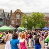 Photograph showing a busy Exeter Quayside Famers' Market