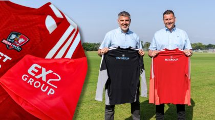 EX2 Group directors with new Exeter City training kit 
