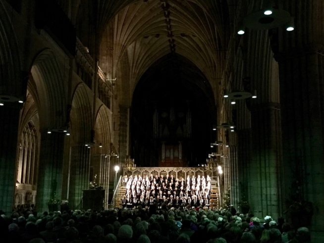 Exeter Philharmonic Choir performing in Exeter Cathedral