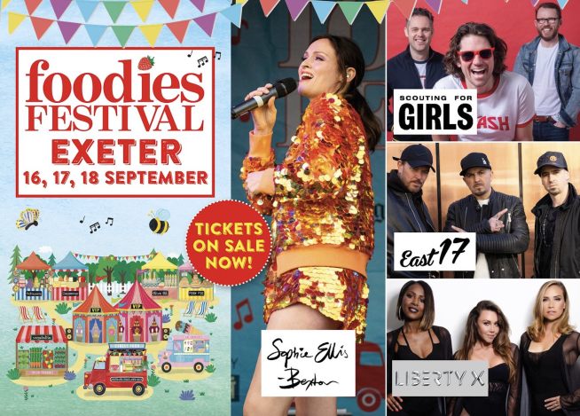 Foodies Festival Exeter with celebrity chefs and huge musical headliners.