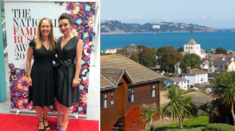 Bake Off star Candice Brown, awards host, with Beverley's Claire Flower. Right: a sea view lodge at the park