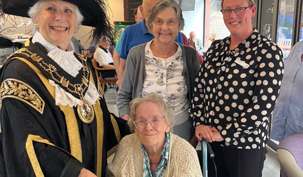 Exeter's Mayor, Cllr Yolonda Henson, shakes resident Cynthia Noakes' hand