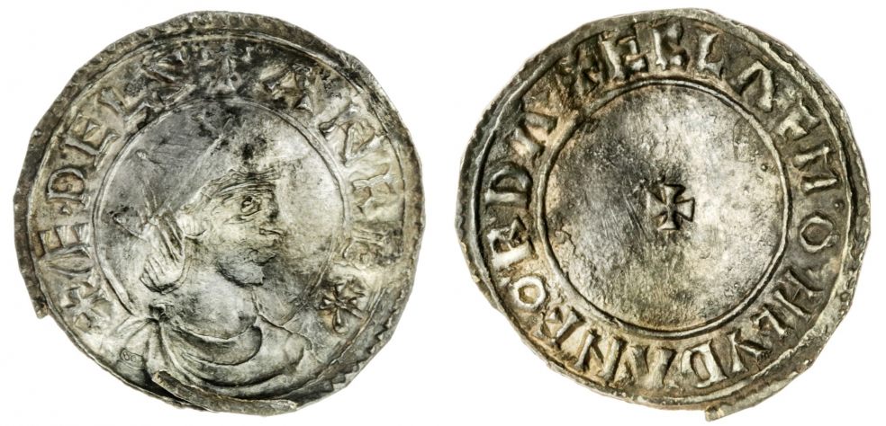 King Aethelstan (924-939) Silver Penny, struck at Lydford by Ecglaf King Aethelstan (924-939) Silver Penny, struck at Lydford by Ecglaf