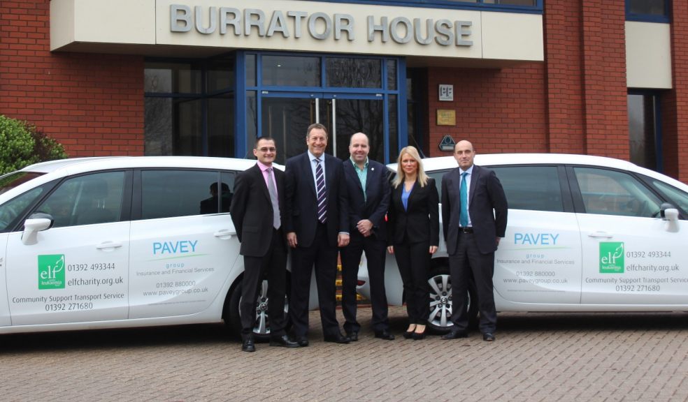Dale Edwards, ELF CEO, and Directors of Pavey Group pictured with ELF Community Support Cars