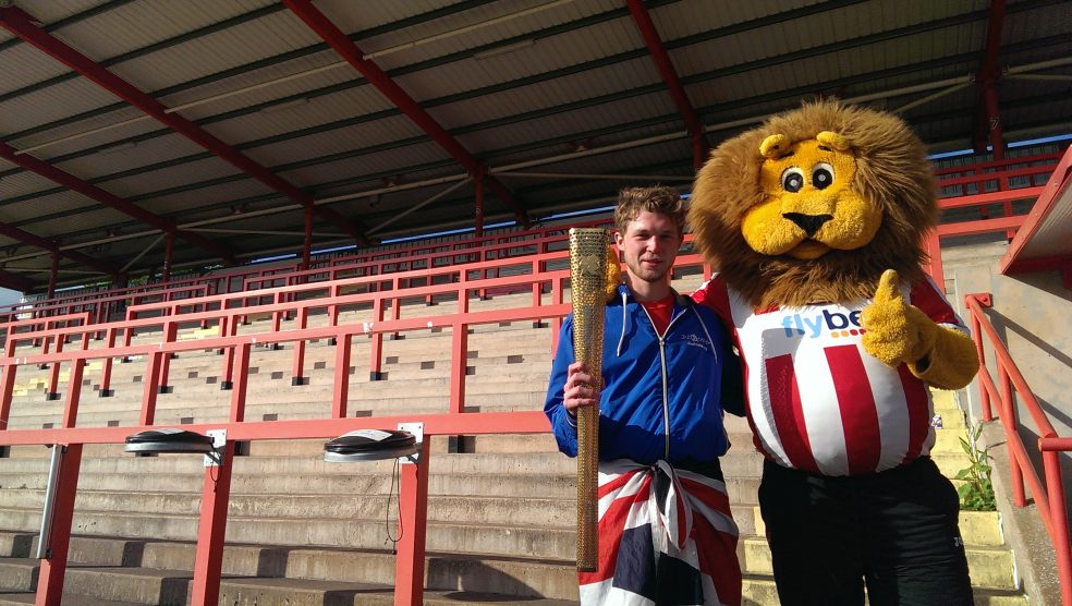 Gavin Griffiths with Grecian Photo Credit: Exeter City Football Club