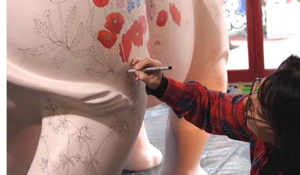 Kate Wilson at work on Blossom