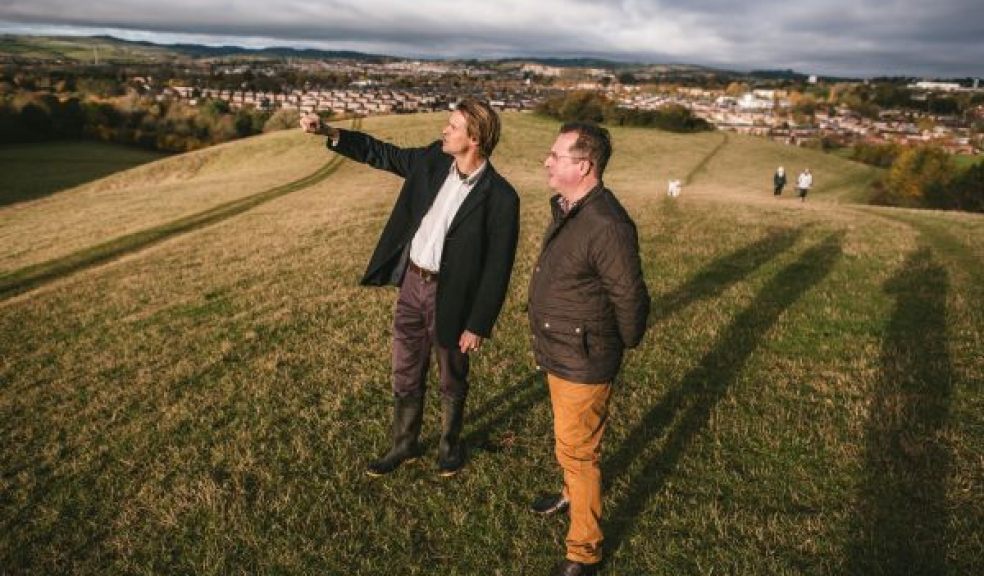 Devon Wildlife Trust’s Chief Executive, Harry Barton and Exeter City Council’s Lead Councillor for Place, Cllr Rob Hannaford, in Ludwell Valley Park