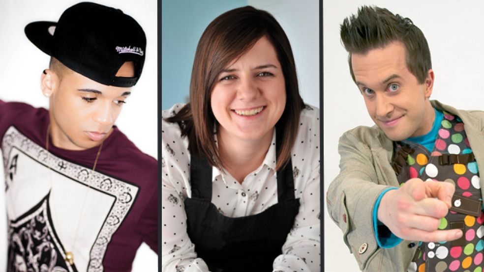 JLS' Aston Merrygold, Masterchef 2013 Winner Natalie Coleman and BBC TV's Mr Maker