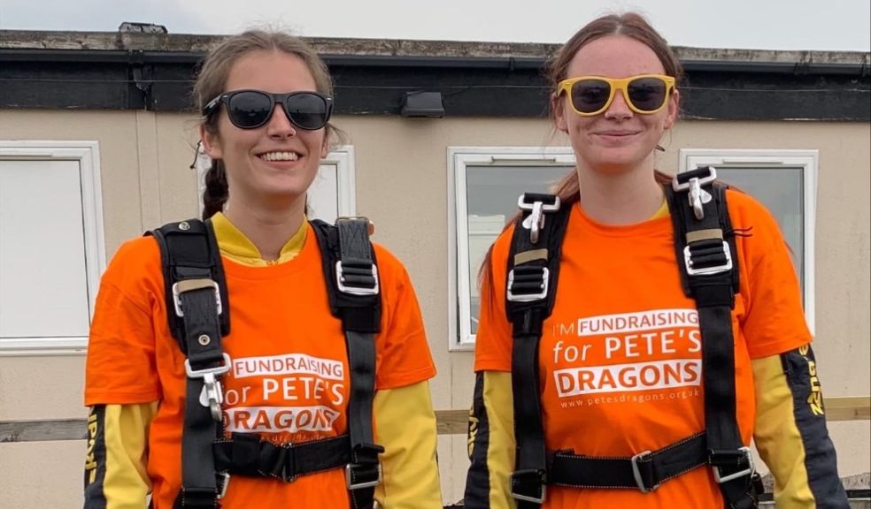 Jade and Amber Skydive in aid of Pete's Dragons