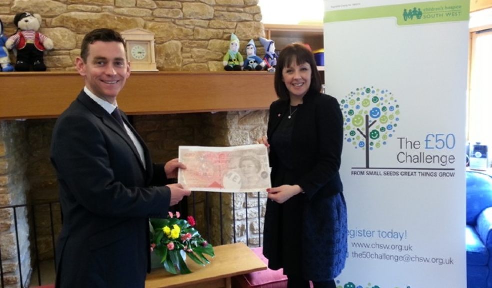 Stuart Mathews partner at Ashfords and Naomi Dymond, Corporate Partnerships Fundraiser at the CHSW Little Bridge House