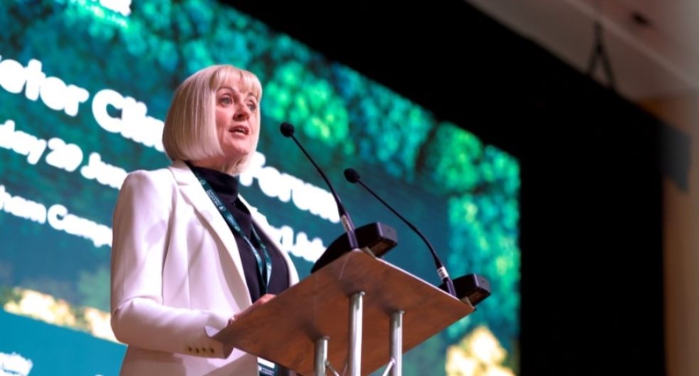 Professor Lisa Roberts, speaking at the opening session of the Exeter Climate Forum.