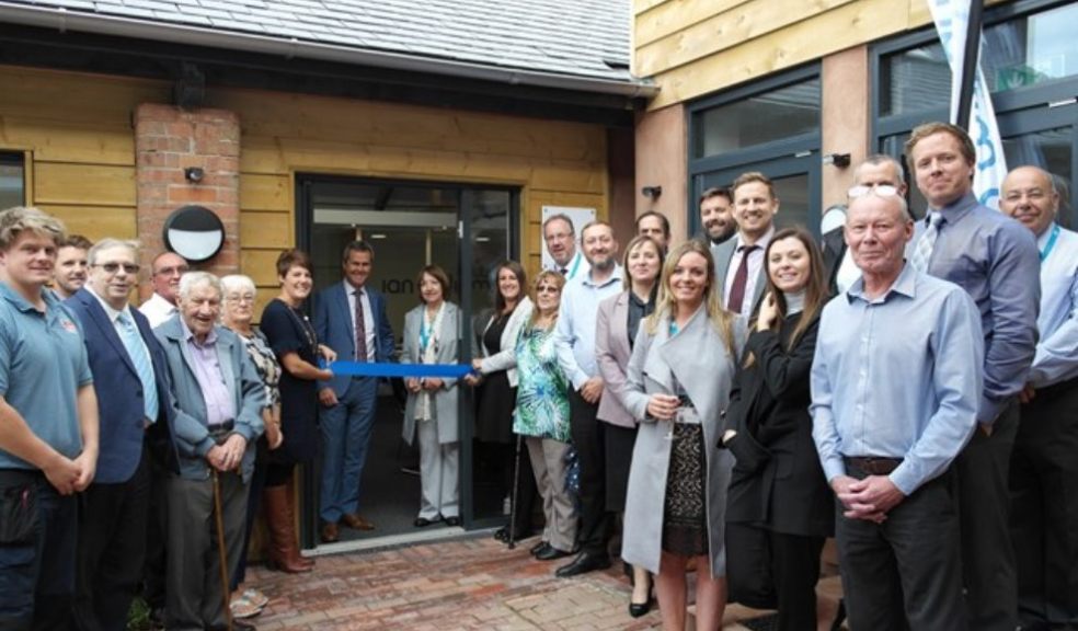 Cutting the ribbon – Councillor Megan Armstrong, EDDC’s portfolio holder for Sustainable Homes and Communities opens the new office for Ian Williams Ltd.