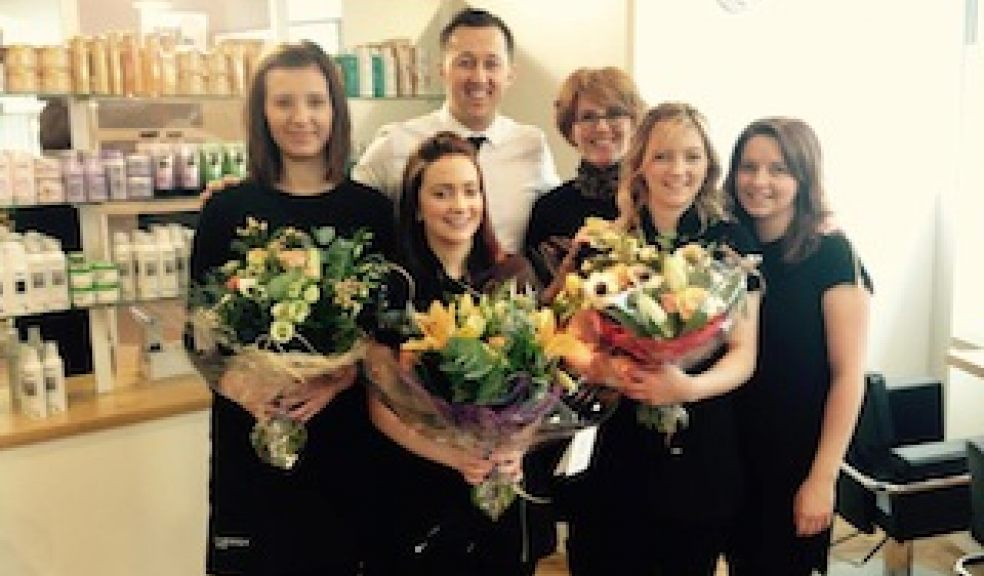 Apprentices receiving flowers!
