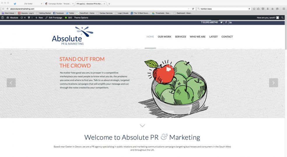 Absolute PR & Marketing's new website
