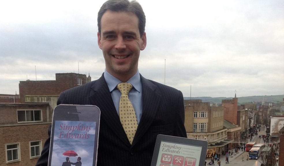 Partner Adrian Hemmings, who helped design the new version of the app, pictured on the roof of Simpkins Edwards’ offices just off Exeter High Street.