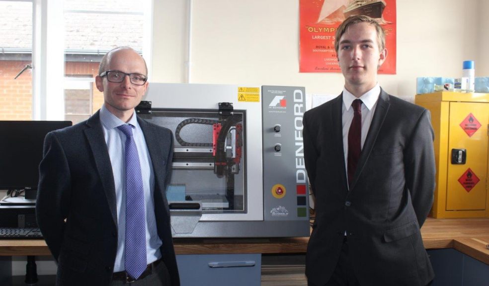 Arkwright Award winner Tom Wright and Head of DT Martin Rose