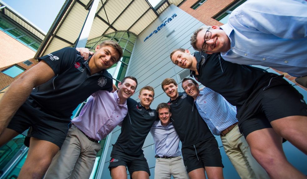 Picture (left to right): Rob Coote, Stuart Mathews, Henry Slade, Tim Heal, Justin Blanchet, Andrew Perkins, Sam Blanchet, Graham Cridland (Photo credit: Matt Austin)