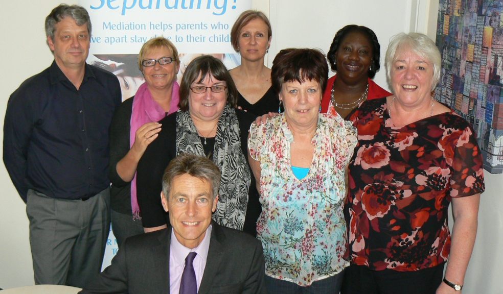 Ben Bradshaw MP (front) with NFM staff: from left Paul Player, Ros Vincent, Niki Tucker, Sarah Grant, Sue Fowles, Norma Junaid, Jane Robey.