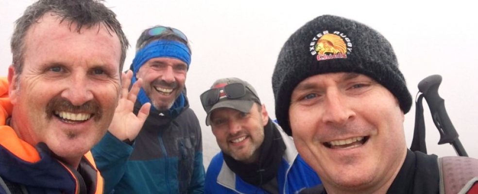At the top of Ben Nevis (from L to R): Brian, Jon, John and Sean