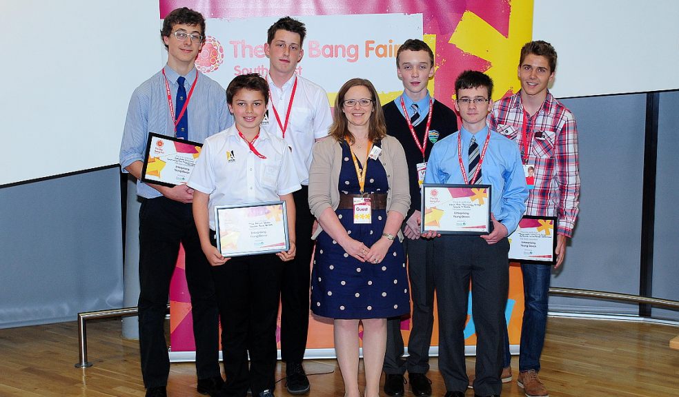 Winners with Rosie Bates from Devon County Council. Photo: Pinnacle Photo Agency.