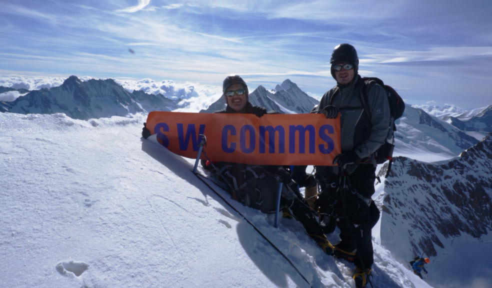 South West Communications Group director Brian Lodge and his son Sam at the summit