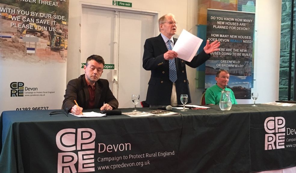 Tom Jones, Robin Hogg and Dr Phil Bratby at CPRE Devon's recent housing seminar in Tavistock 