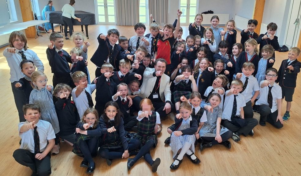 Cameron Mills attends musical theatre workshop at Shebbear College.