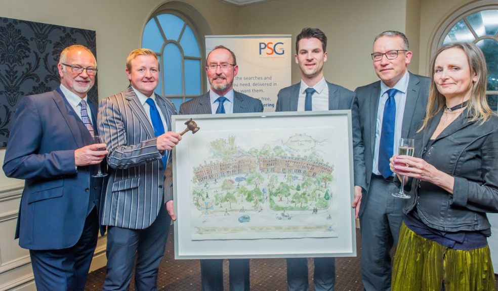 L-R: Martin Gill, PSG, Scott Gray, Homes under the Hammer, Andy Towers, PSG, Tom Backhouse, TerraFirma, Scott Walker, Devon Community Foundation and Sara Nunan.