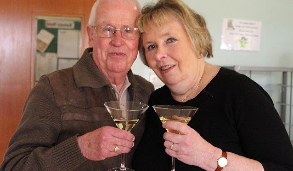 Charles and Christina celebrating at the hospice