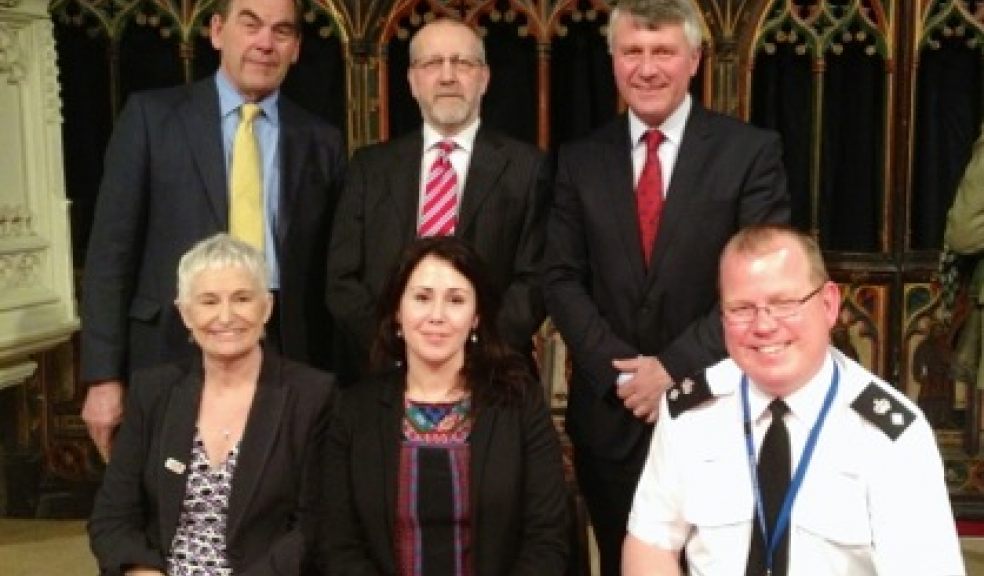 Tony Hogg, Police and Crime Commissioner for Devon and Cornwall, Chief Superintendent Paul Davies - Devon Commander, Devon and Cornwall Police, Sarah Carlsen - Devon Reform, Georgie Constable - Victim Support, John Wiseman - Chief Executive, Dorset Probation Trust and (in the chair) Councillor Jerry Brook - Chair, Devon County Council