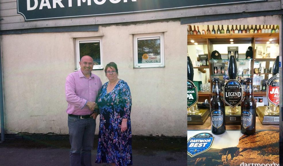 Richard Smith of Dartmoor Brewery and Elaine Cook of Devon Communities Together