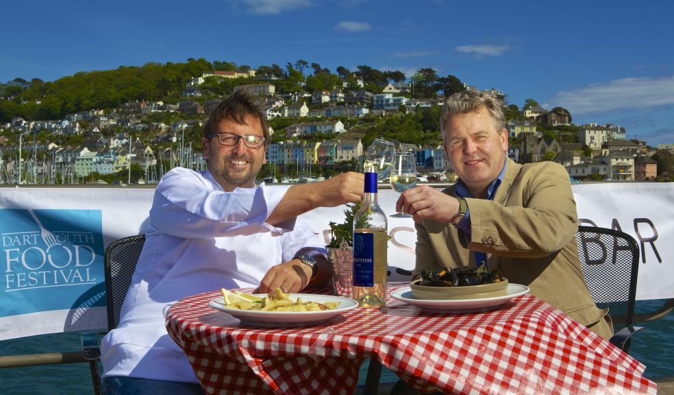 Seafood champion and fish chef extraordinaire Mitch Tonks with Dartmouth Food Festival Chairman David Jones