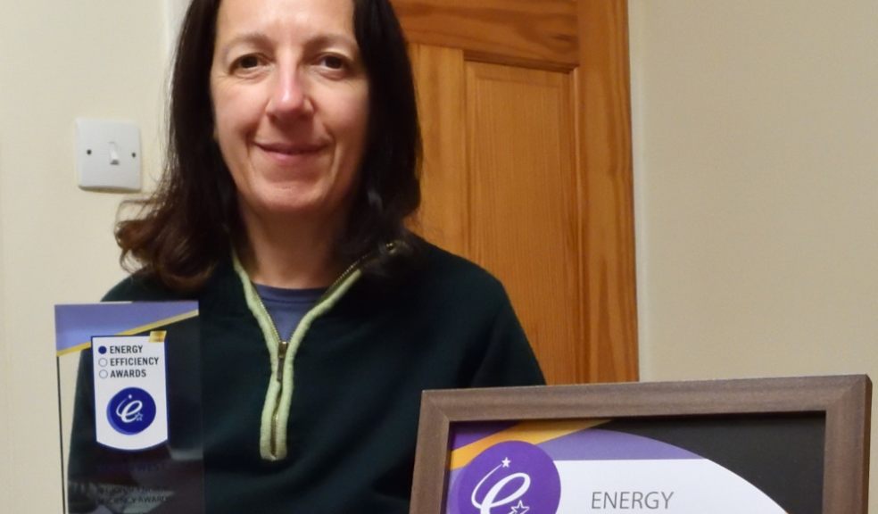 Healthy Homes Project Manager Tara Bowers with ECOE’s Energy Efficiency Award